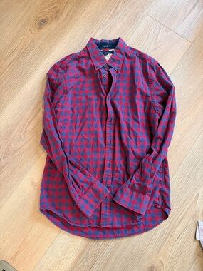 Tommy Hilfiger Red & Navy Check Button-Down Shirt